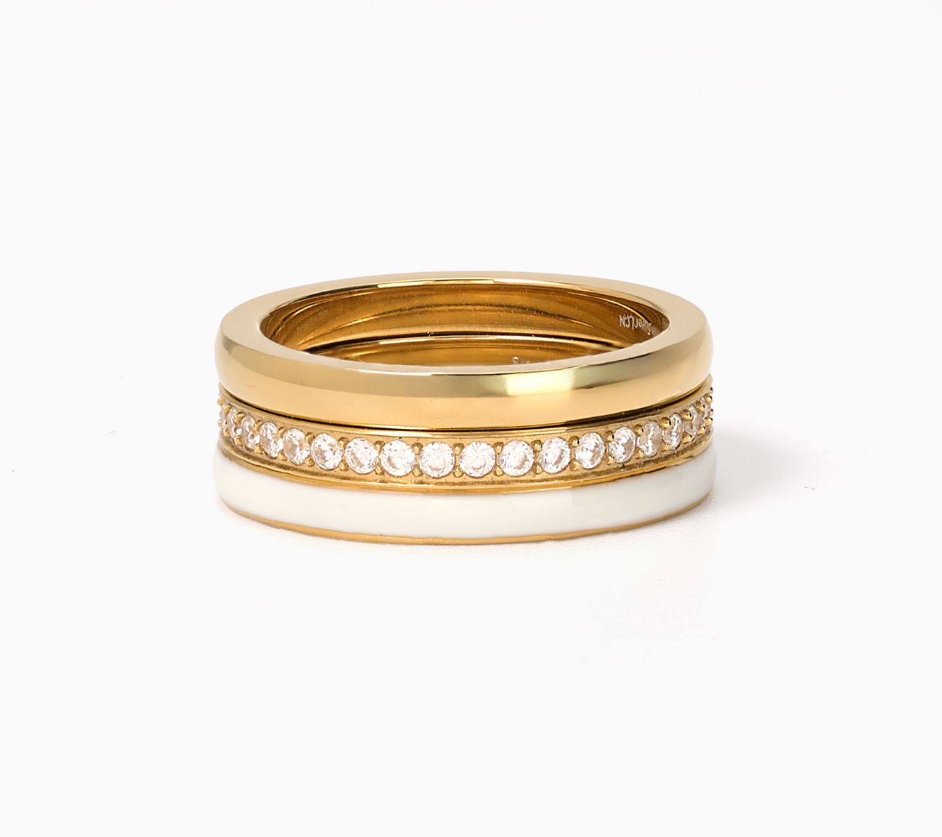 Steel by Diamonique Set of 3 Stacking Rings