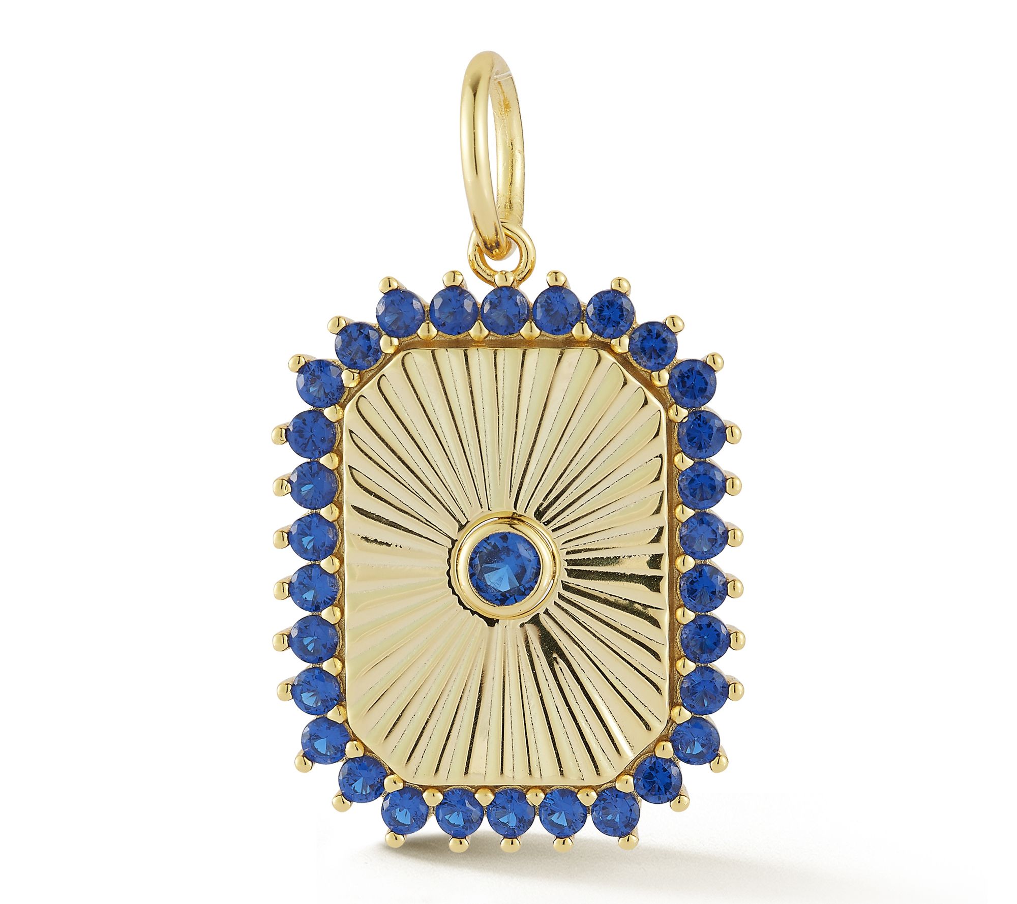 Sterlina Silver Vintage Tag Pendant, 14K Gold Plated
