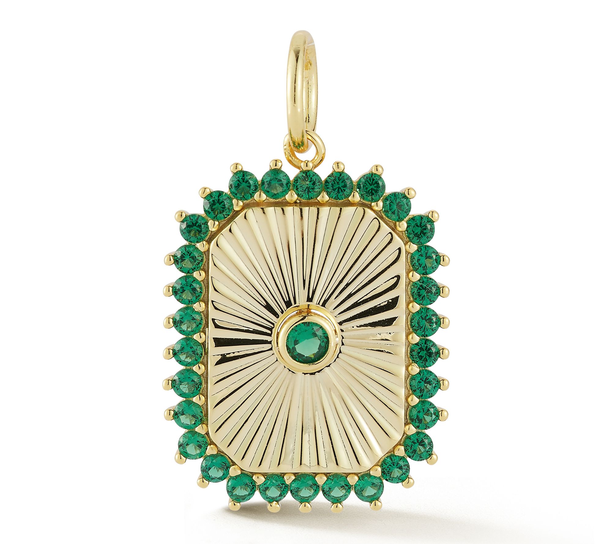 Sterlina Silver Vintage Tag Pendant, 14K Gold Plated
