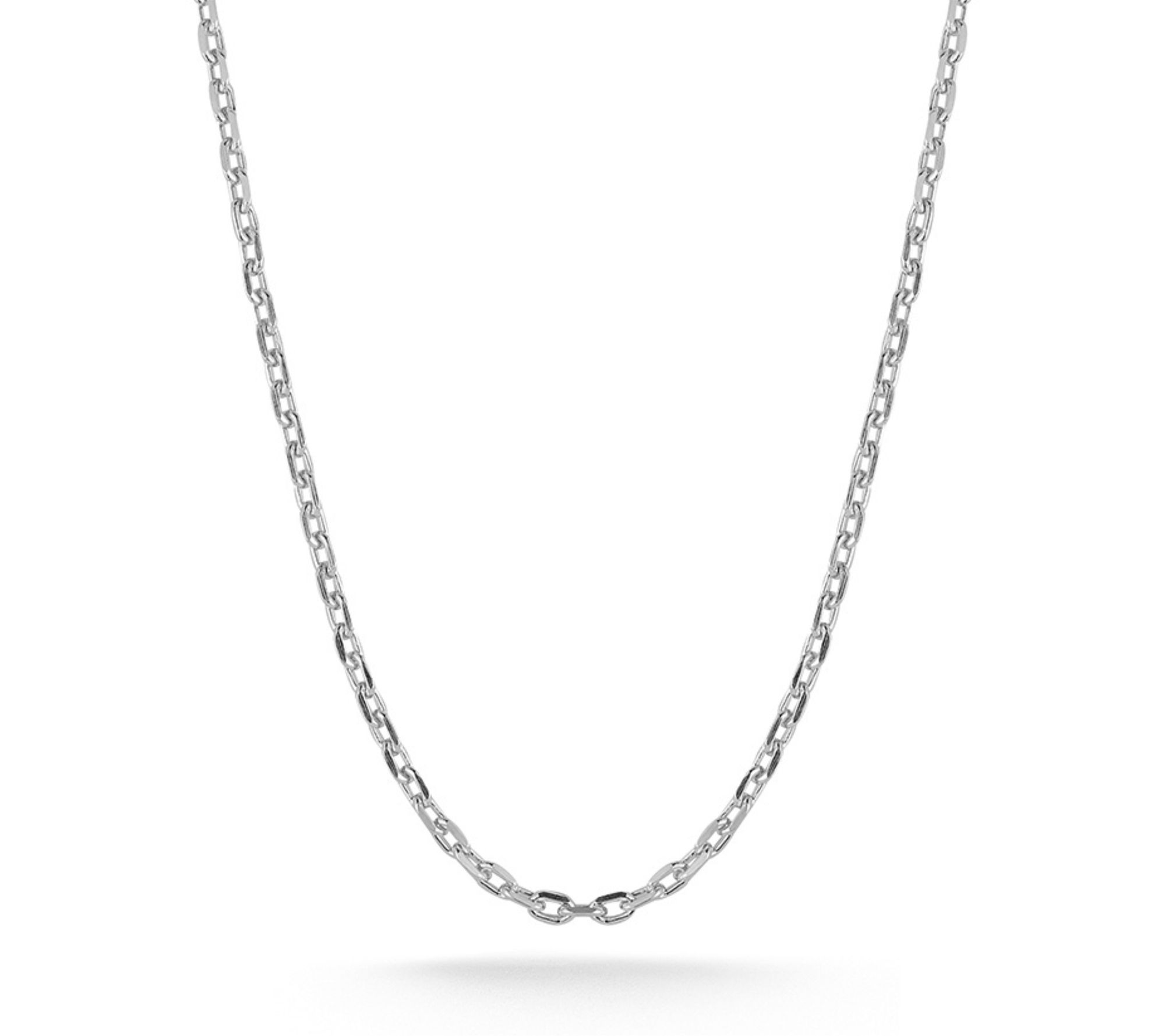 Italian Silver Rounded Link Chain Necklace, Sterling