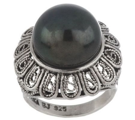 Artisan Crafted Sterling Cultured Pearl Flower Ring Ring - QVC.com