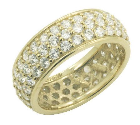 Diamonique(R) Sterling Triple Row Eternity BandRing