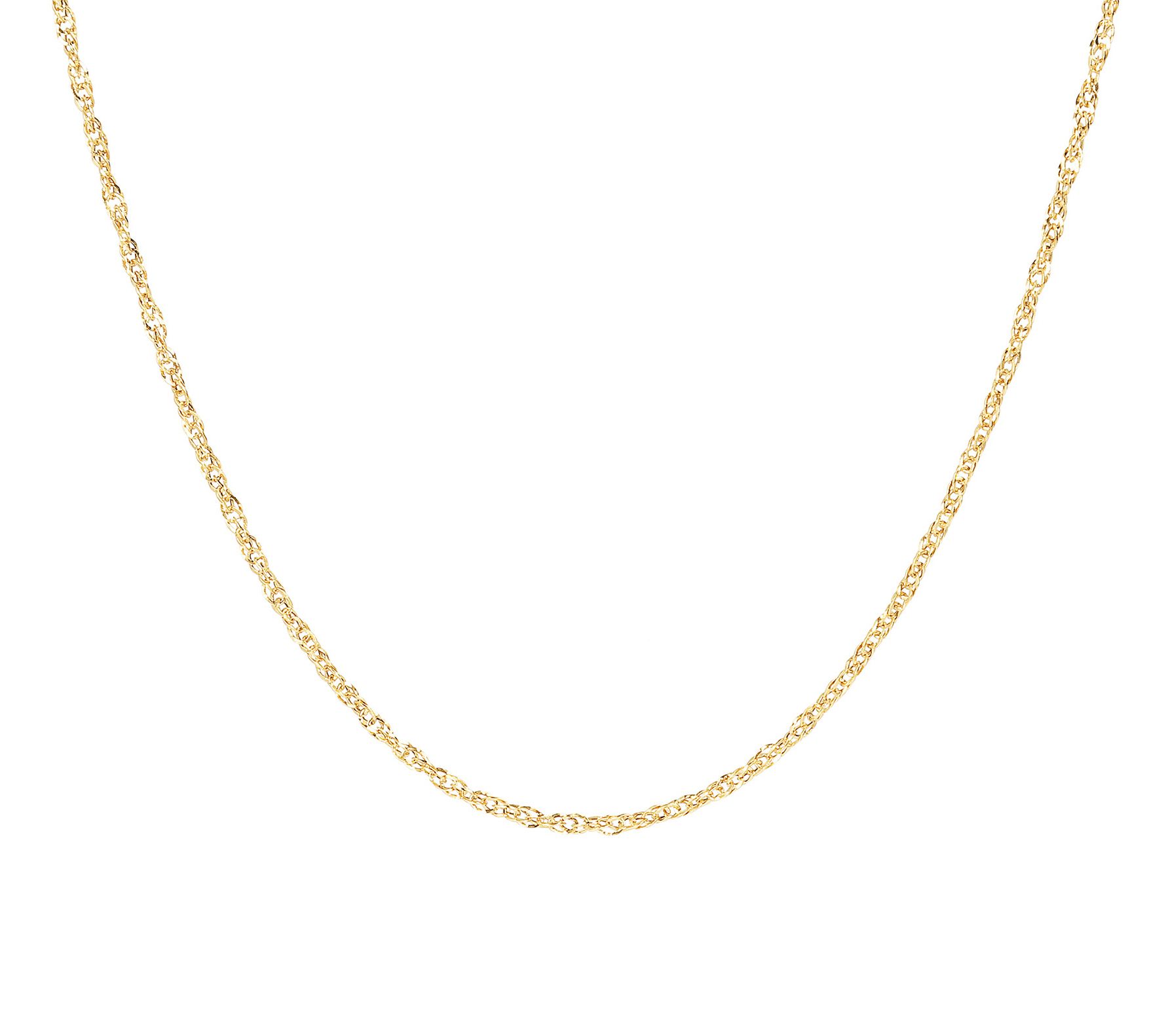 Milor Gold 20" Polished Singapore Chain, 14K