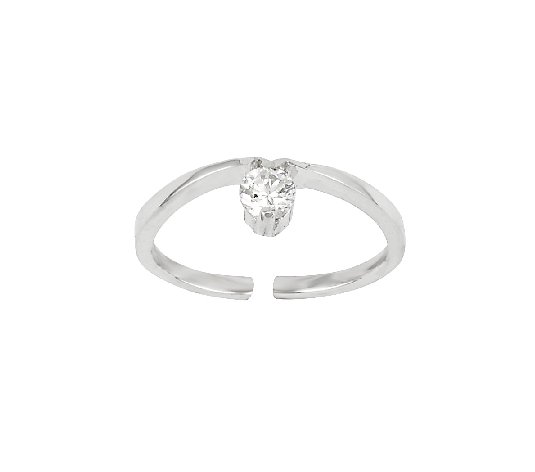 Sterling Simulated Diamond Toe Ring