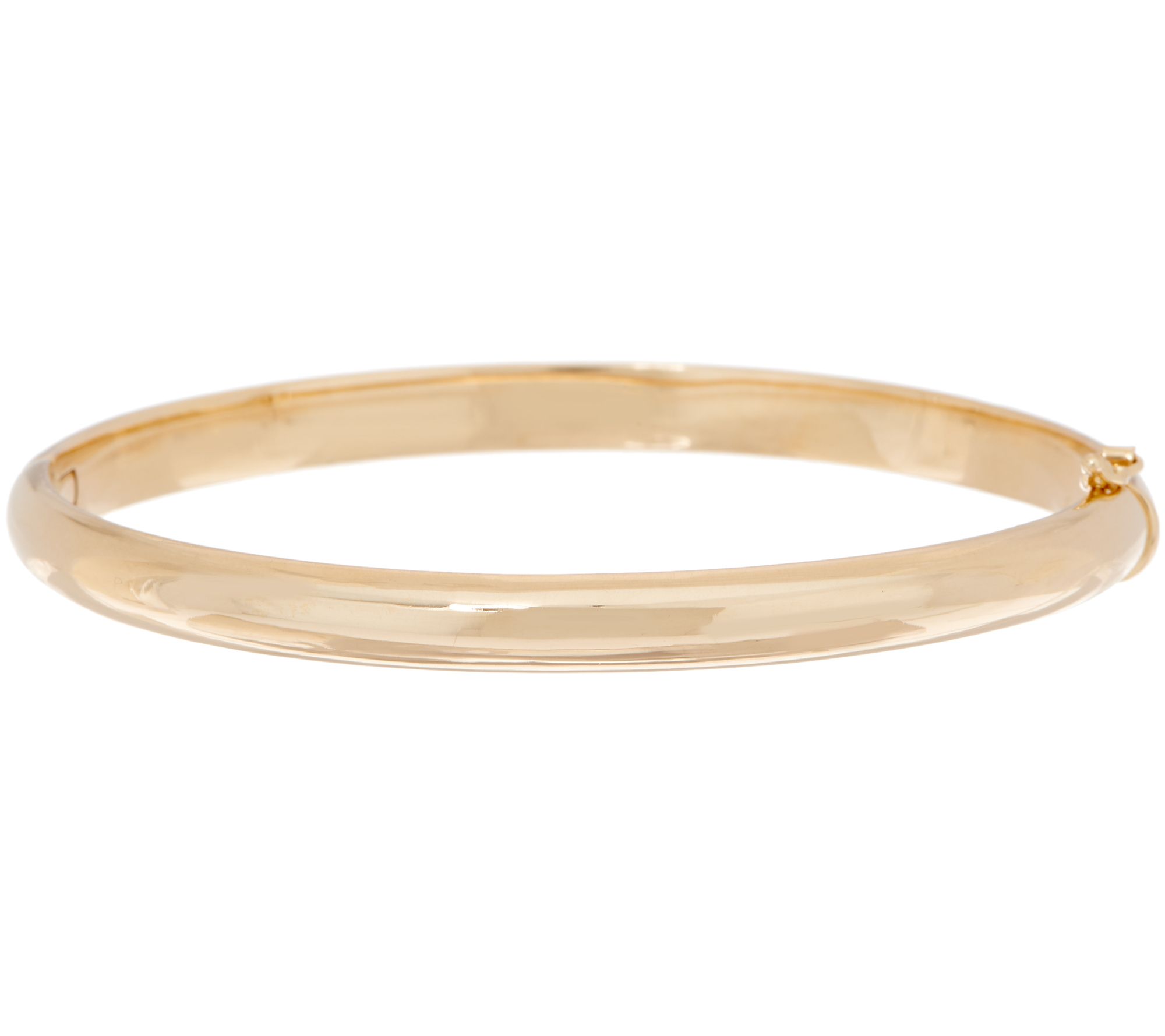 Adorna 14K Gold Average Solid Bangle Bracelet 29.4g Boxed QVC