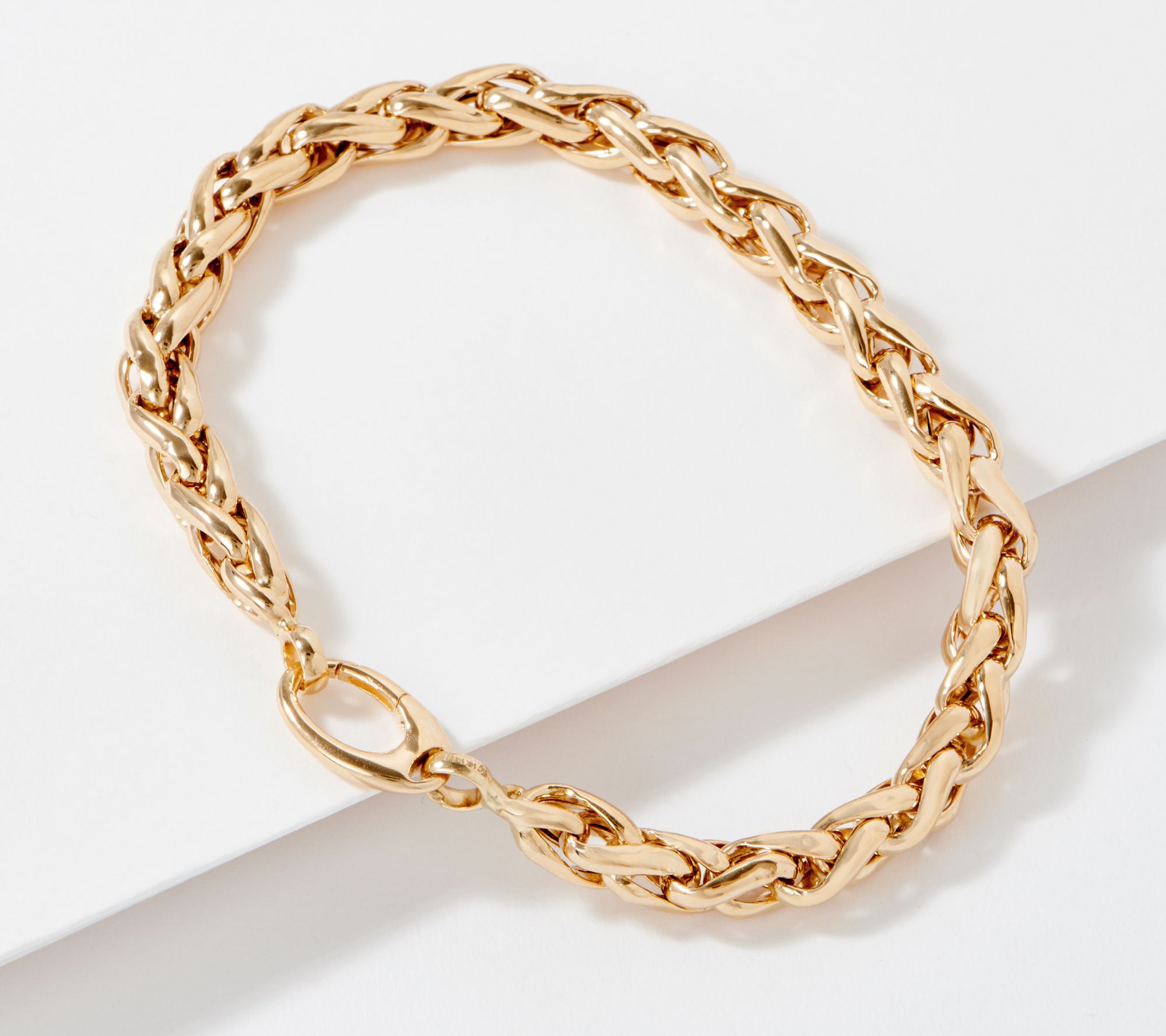 EternaGold Bold Polished Wheat Design Bracelet 14K Gold
