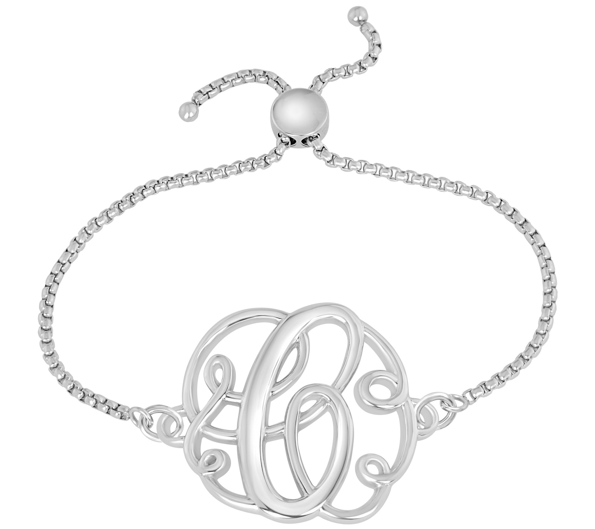 Steel by Design Adjustable Initial Bracelet