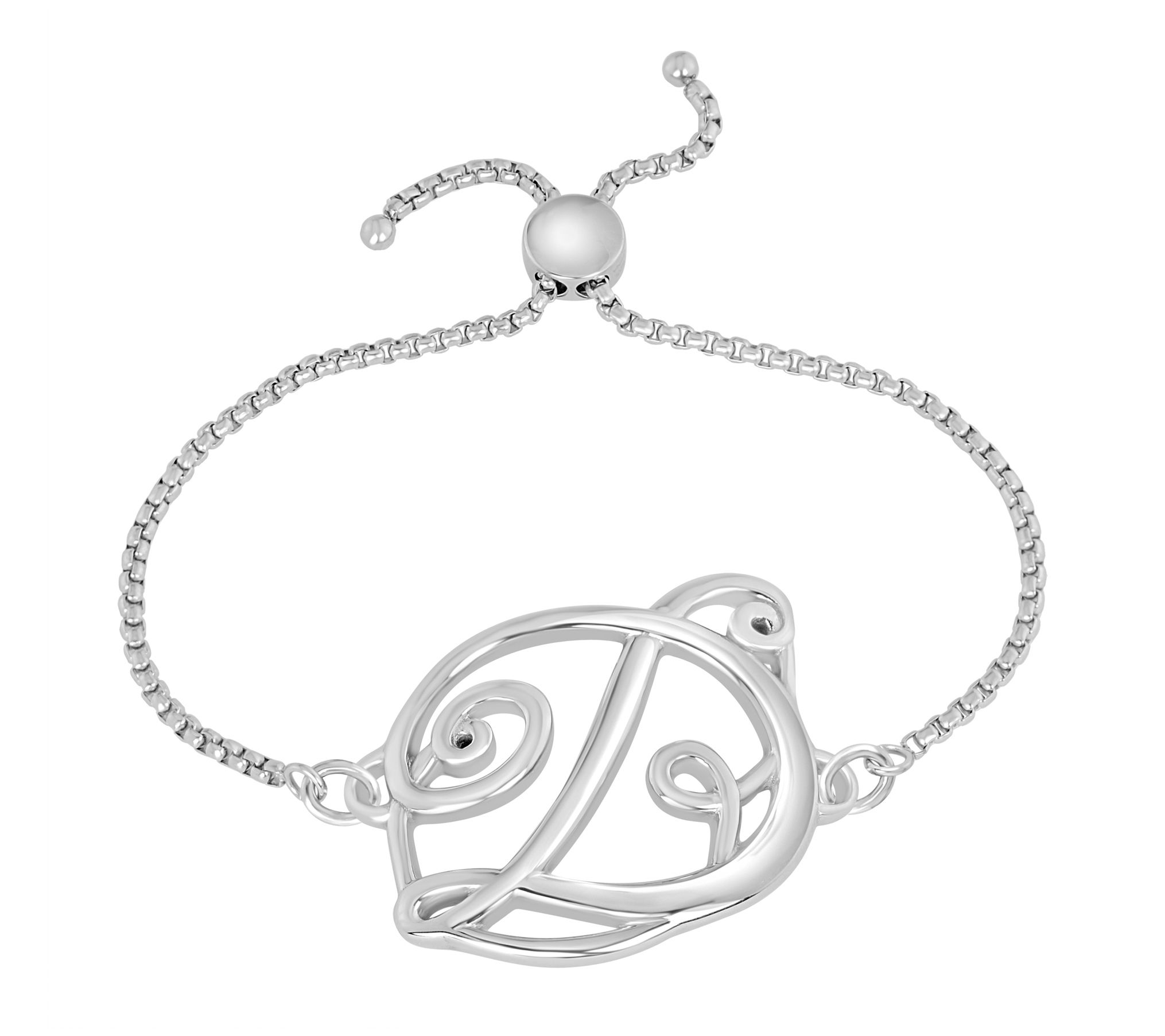 Steel by Design Adjustable Initial Bracelet