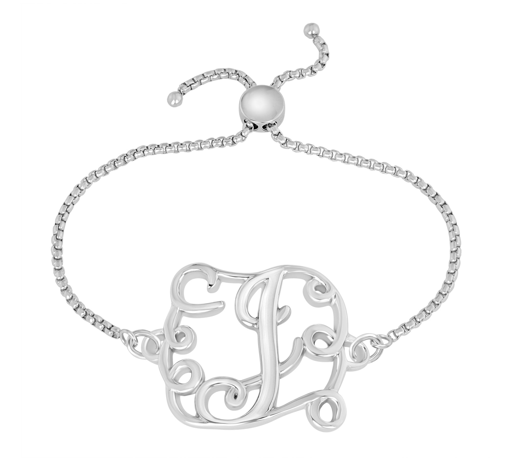Steel by Design Adjustable Initial Bracelet