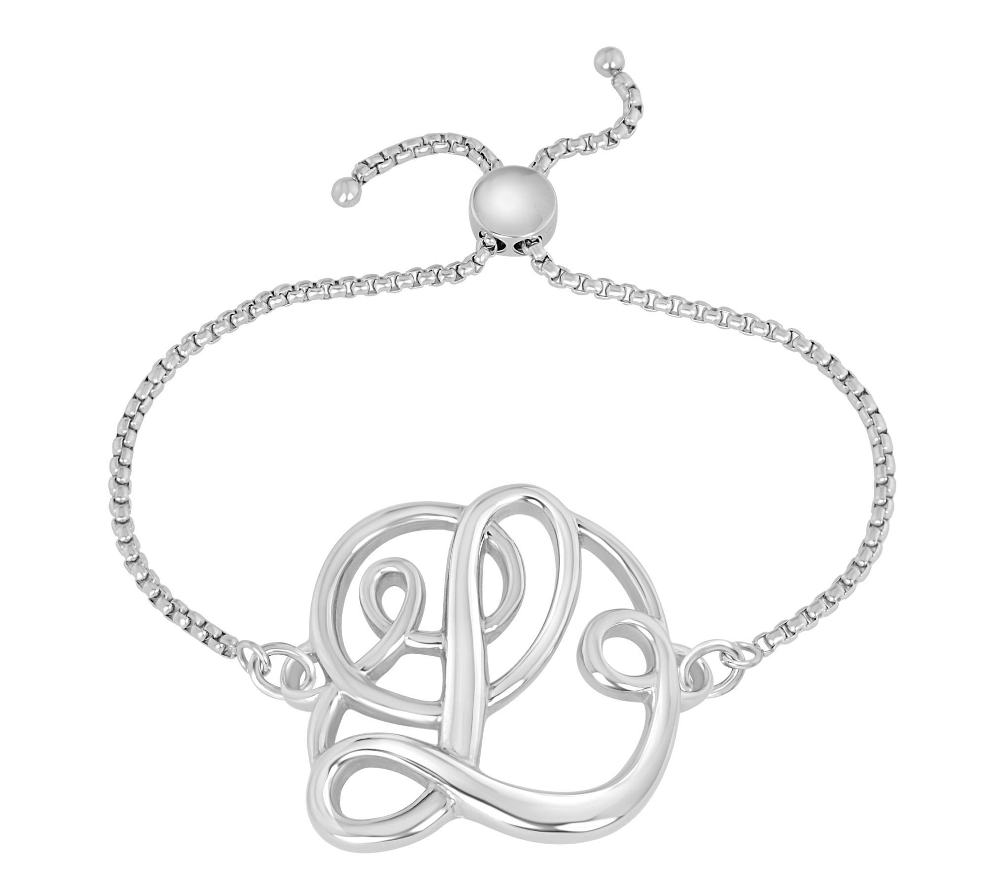 Steel by Design Adjustable Initial Bracelet