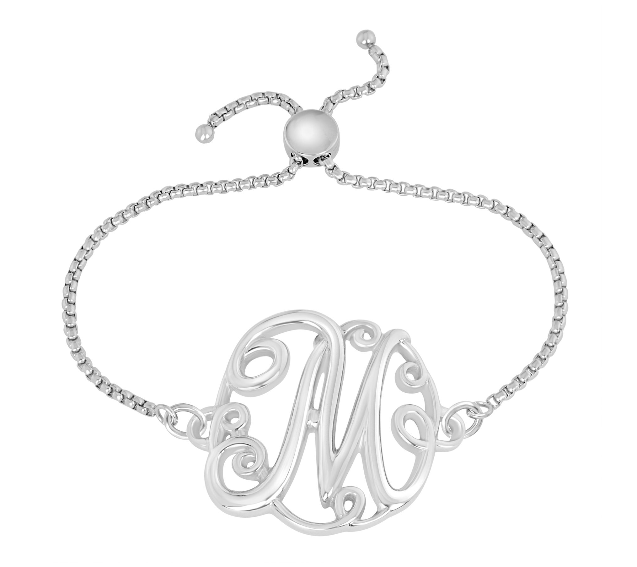 Steel by Design Adjustable Initial Bracelet