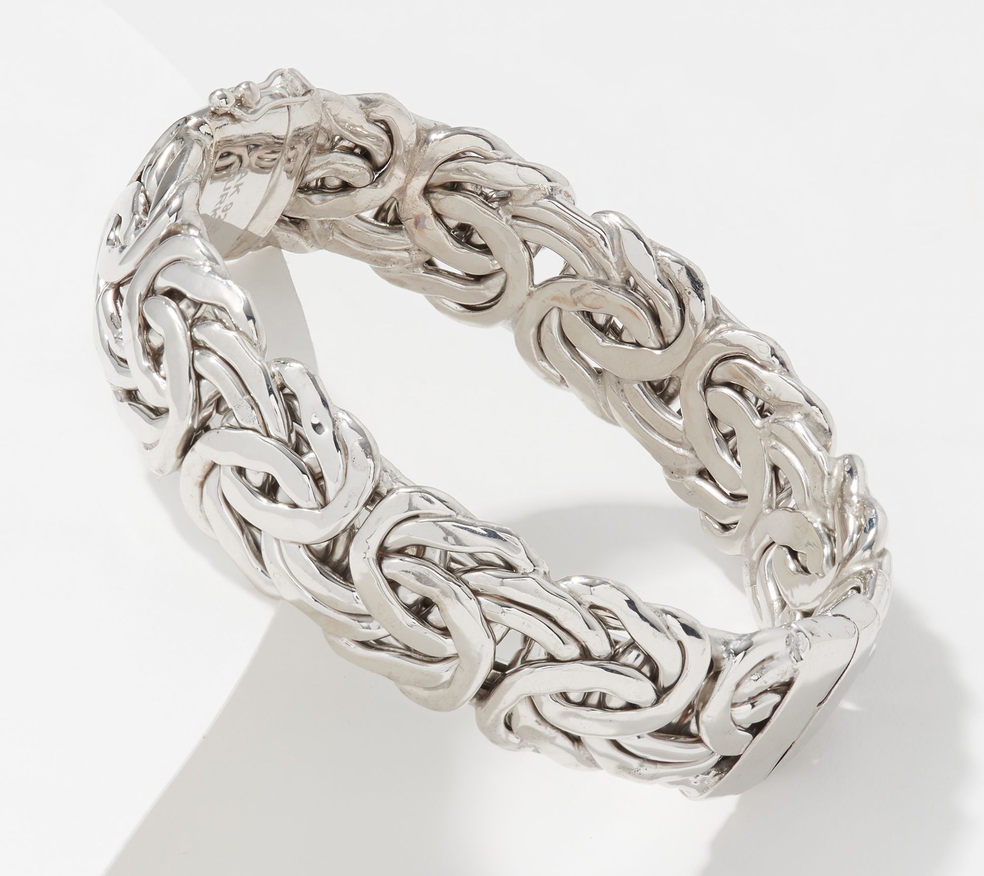 Sterling Silver Byzantine Bangle, 29.5-34.0g by Silver Style - QVC.com