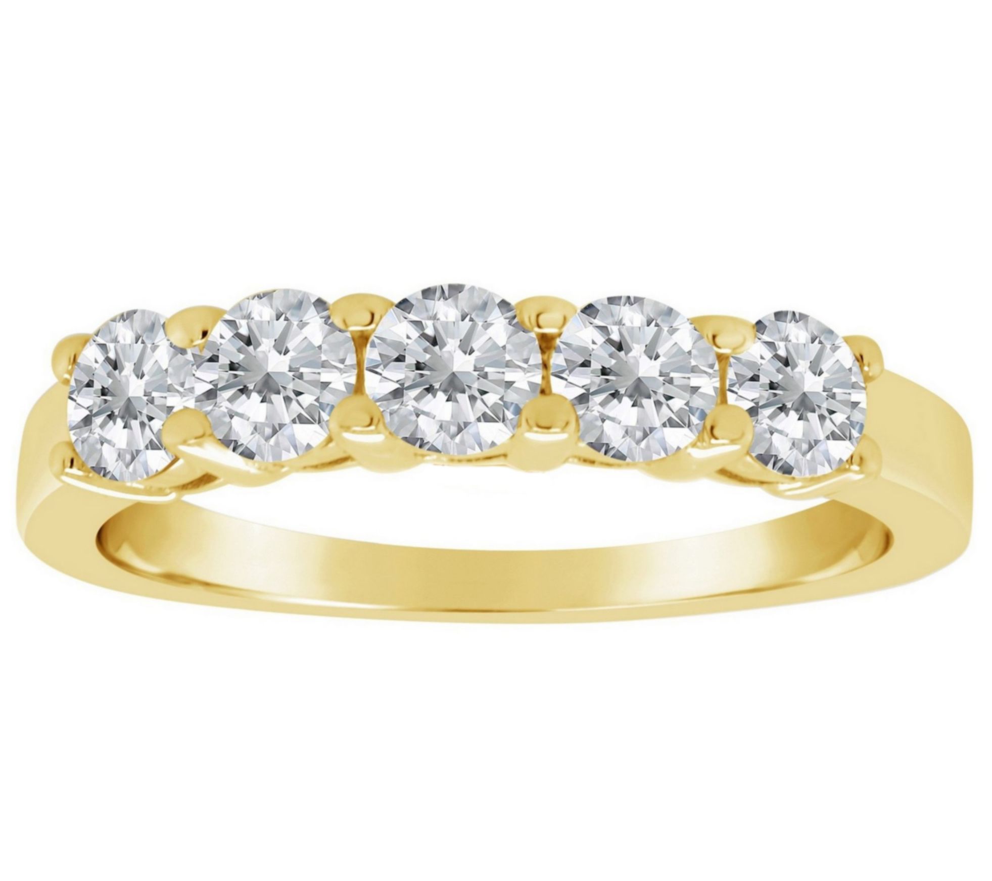 Affinity 1.00 cttw 5-Stone Diamond Band Ring, 14K Gold
