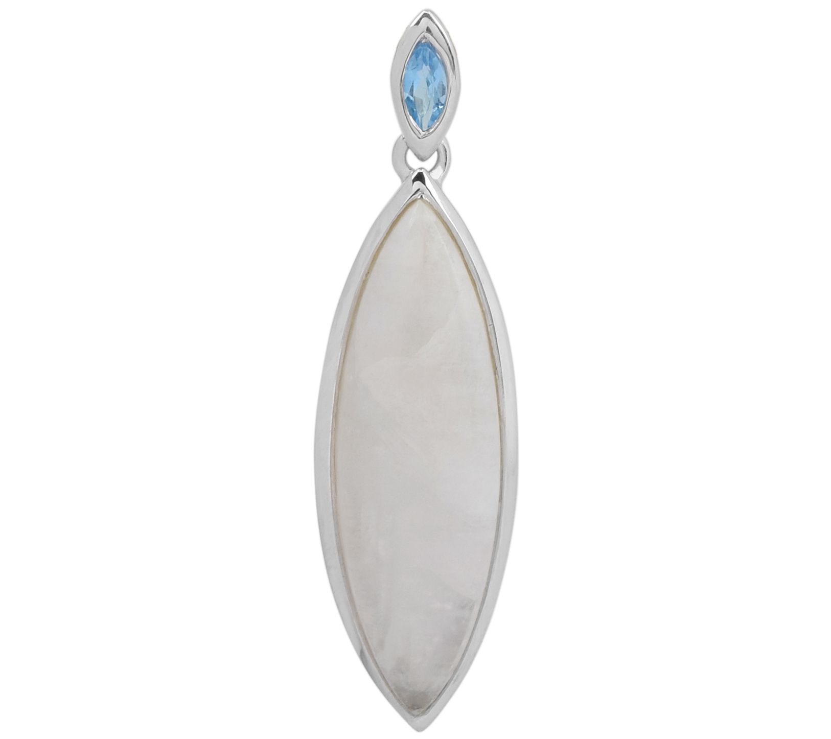 Sterling Silver Moonstone & Swiss Blue Topaz Pendant