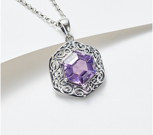 Or Paz Sterling Silver Hexagon Gemstone Necklace