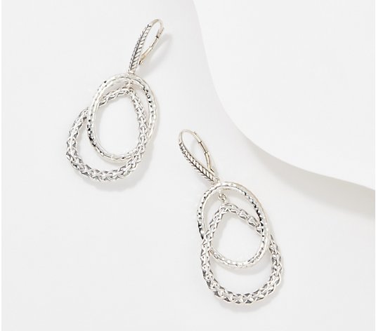 JAI Sterling Silver Signature Texture Front Facing Earrings