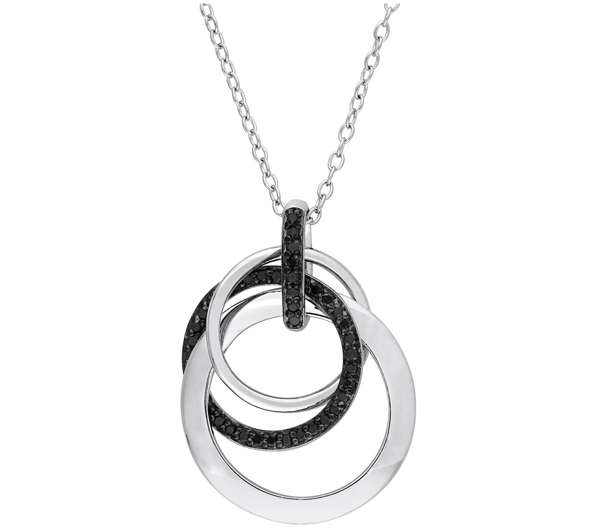  Affinity Diamonds Black Diamond Pendant w/ ChaiSterling