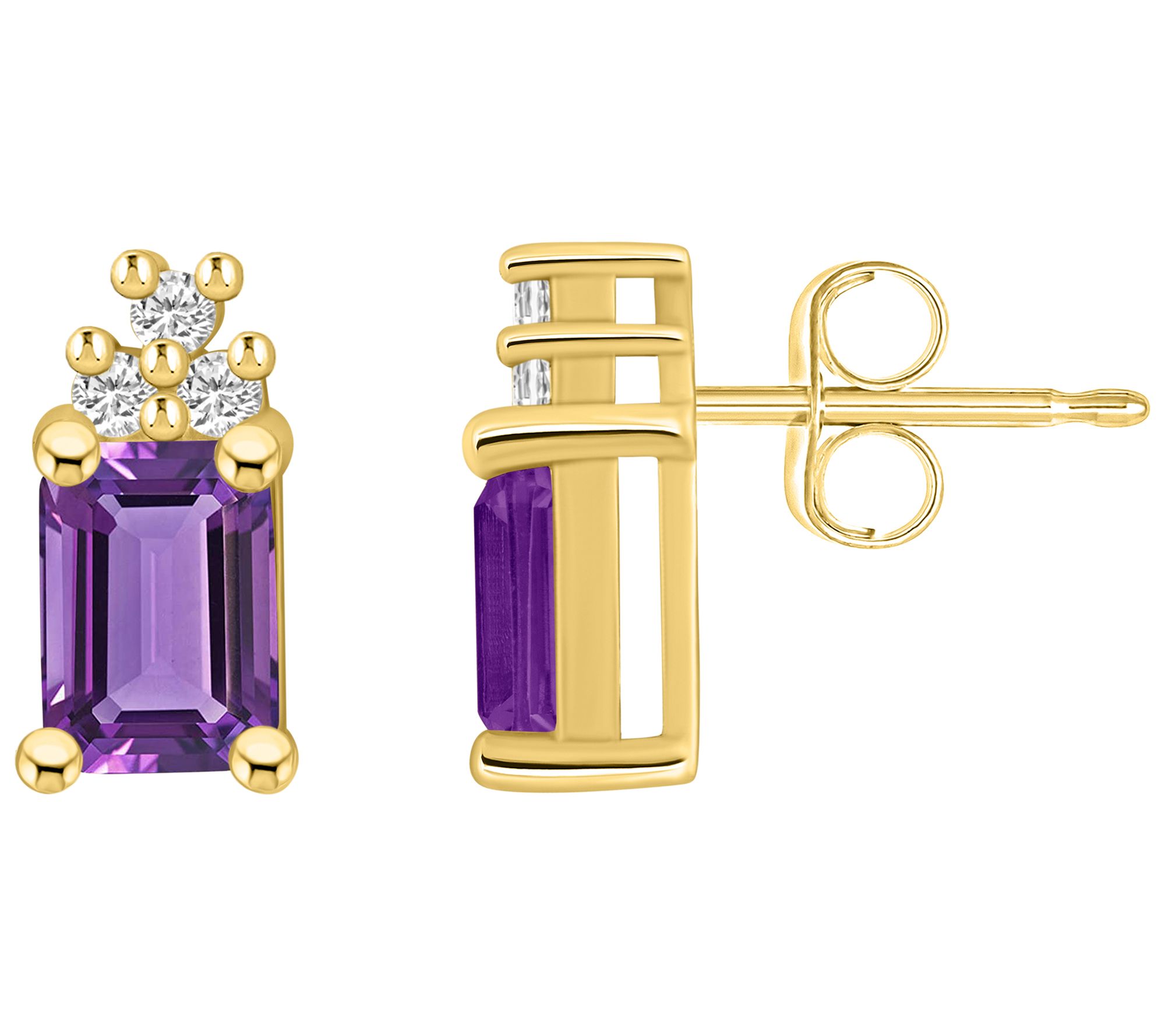 Affinity Gems Emerald Gemstone & Diamond Earrin gs, 14K Gold