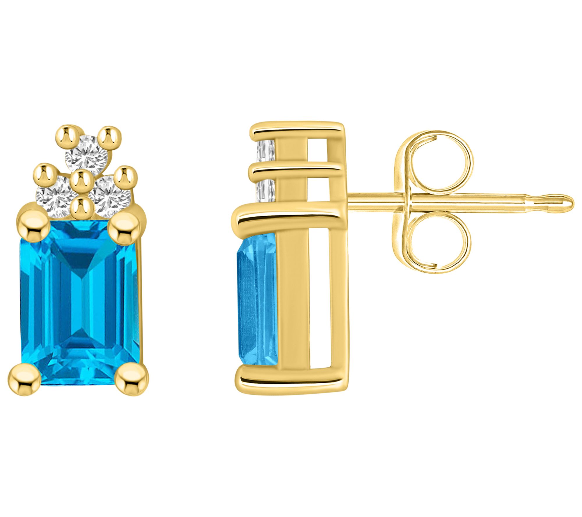 Affinity Gems Emerald Gemstone & Diamond Earrin gs, 14K Gold