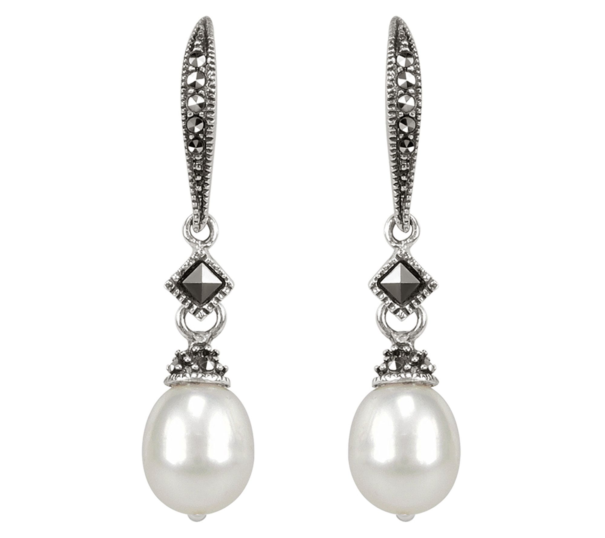 Suspicion Sterling Freshwater Pearl & Mar casit e Earrings