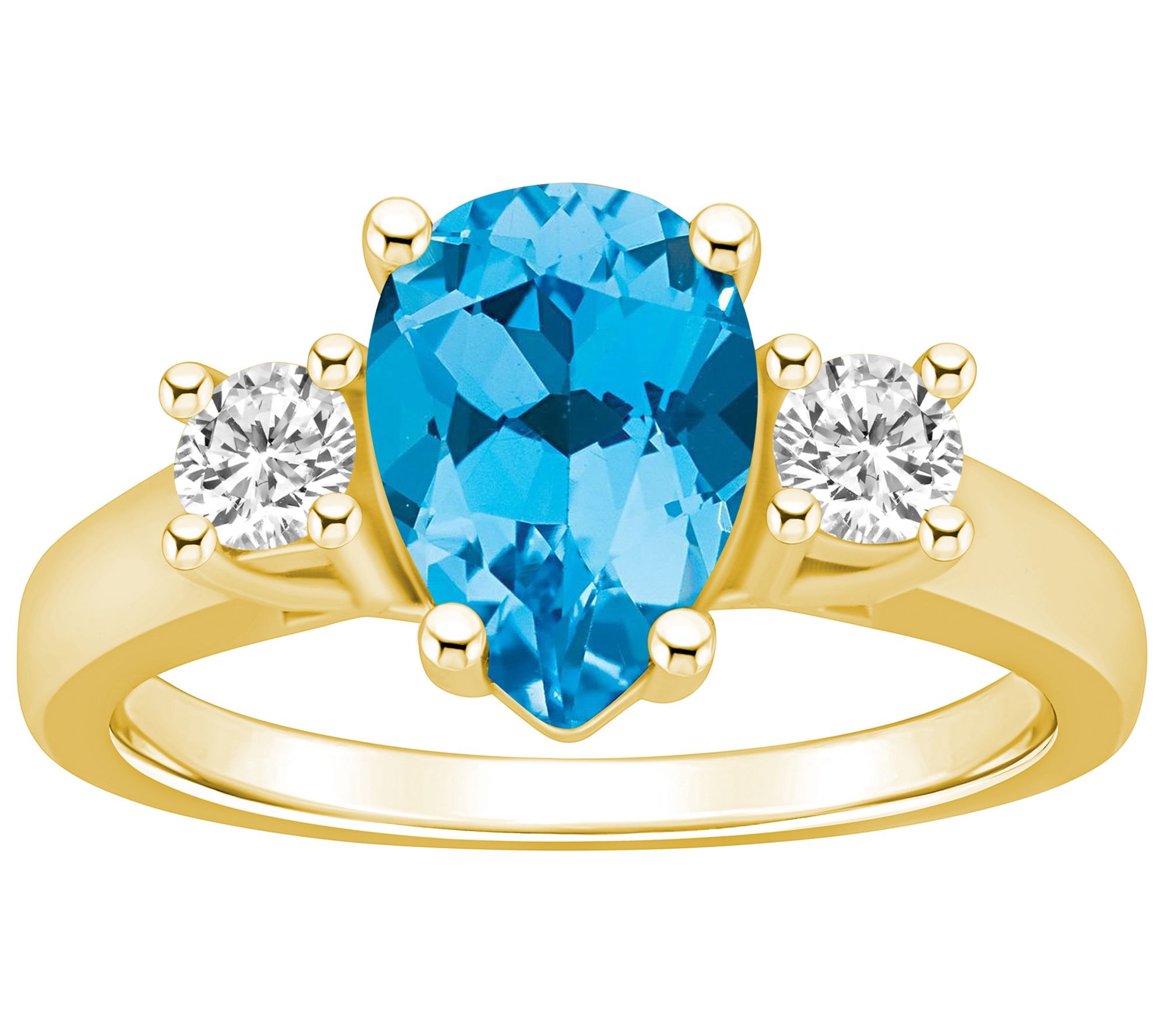 Affinity Gems Pear Cut Gemstone & Diamond Ring,14K Gold