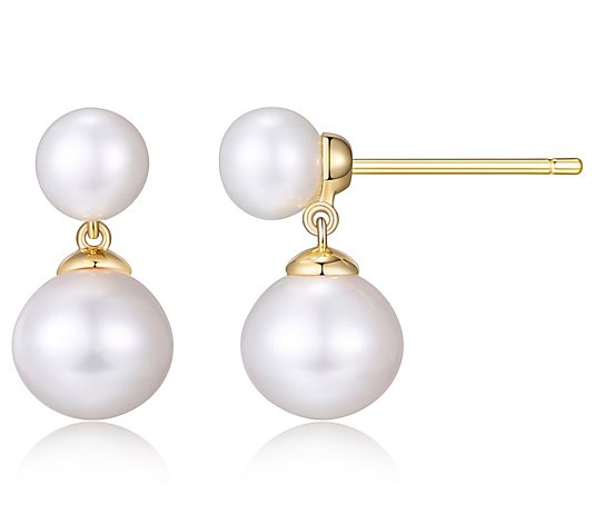 Affinity Cultured Pearl Dangle Earrings, 18K Go ld Clad