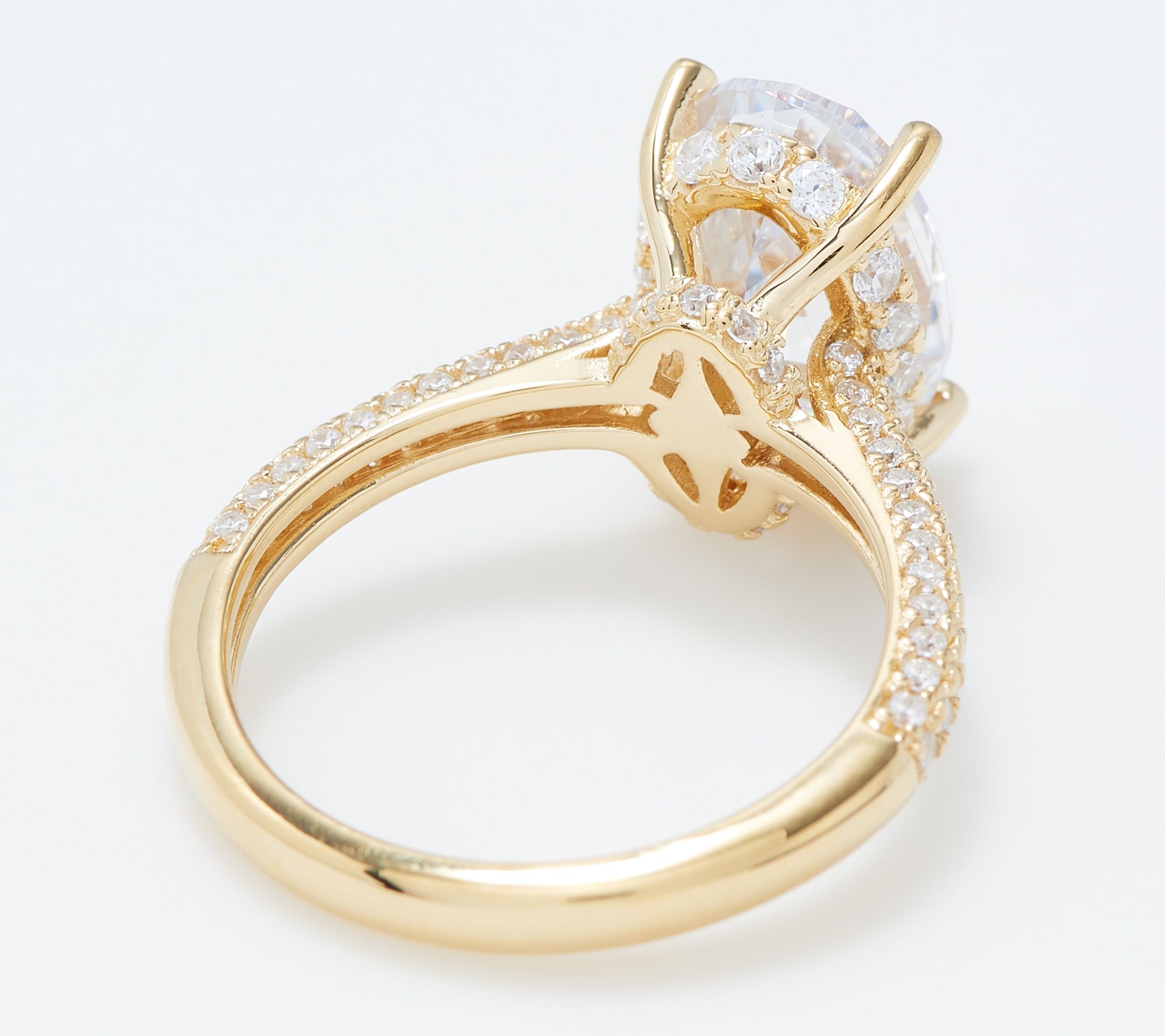 "As Is" Diamonique 57 Facet Brilliant Oval Bridal Ring, Sterling