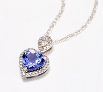 Affinity Gems Tanzanite & Diamond Heart Pendant Necklace, 14K