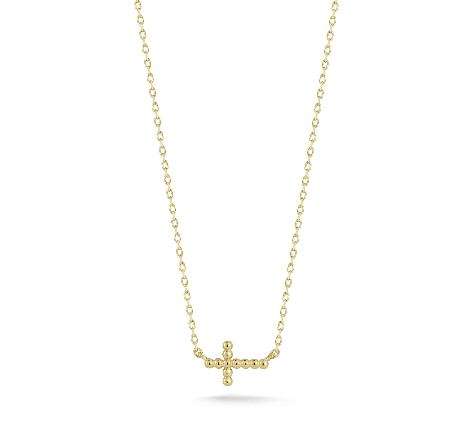 Luminosa Gold Bubble Cross Necklace, 14K