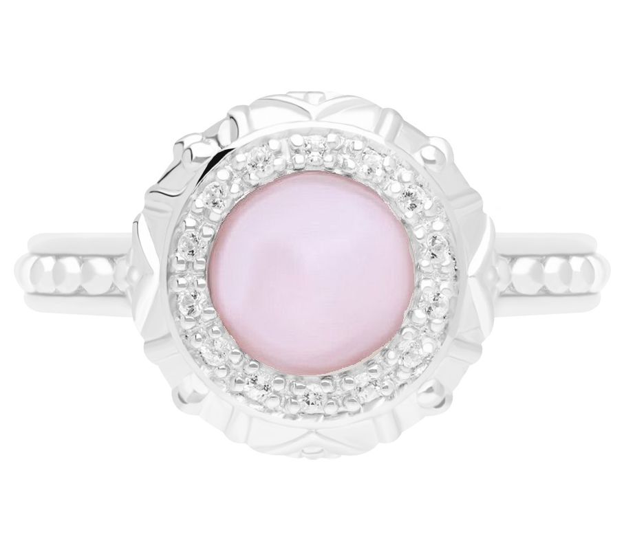 Elyse Ryan Sterling Silver Multi-Gemstone Halo Ring