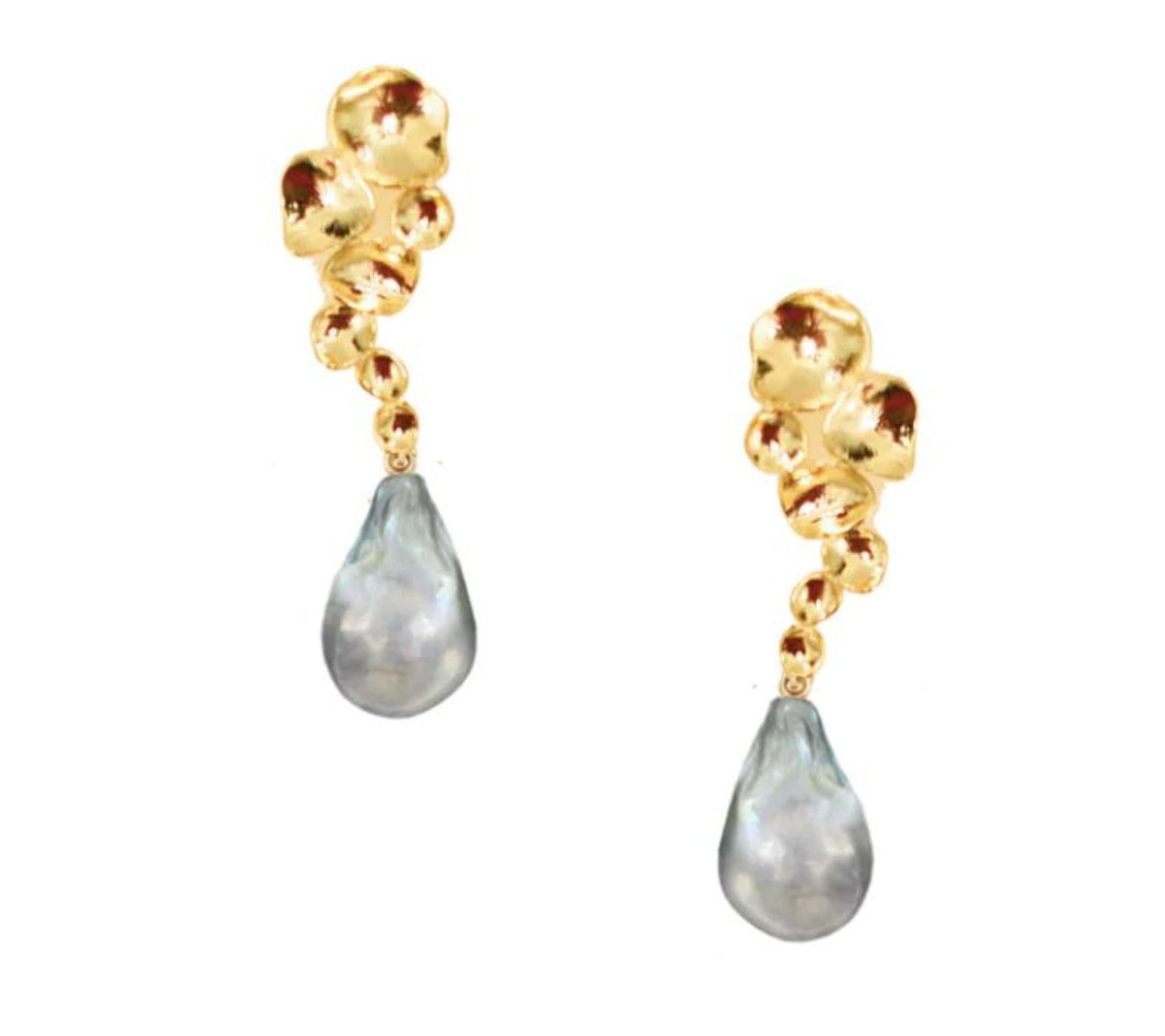 Adriana Pappas Designs Purple Cultured Pearl Drop Earrings