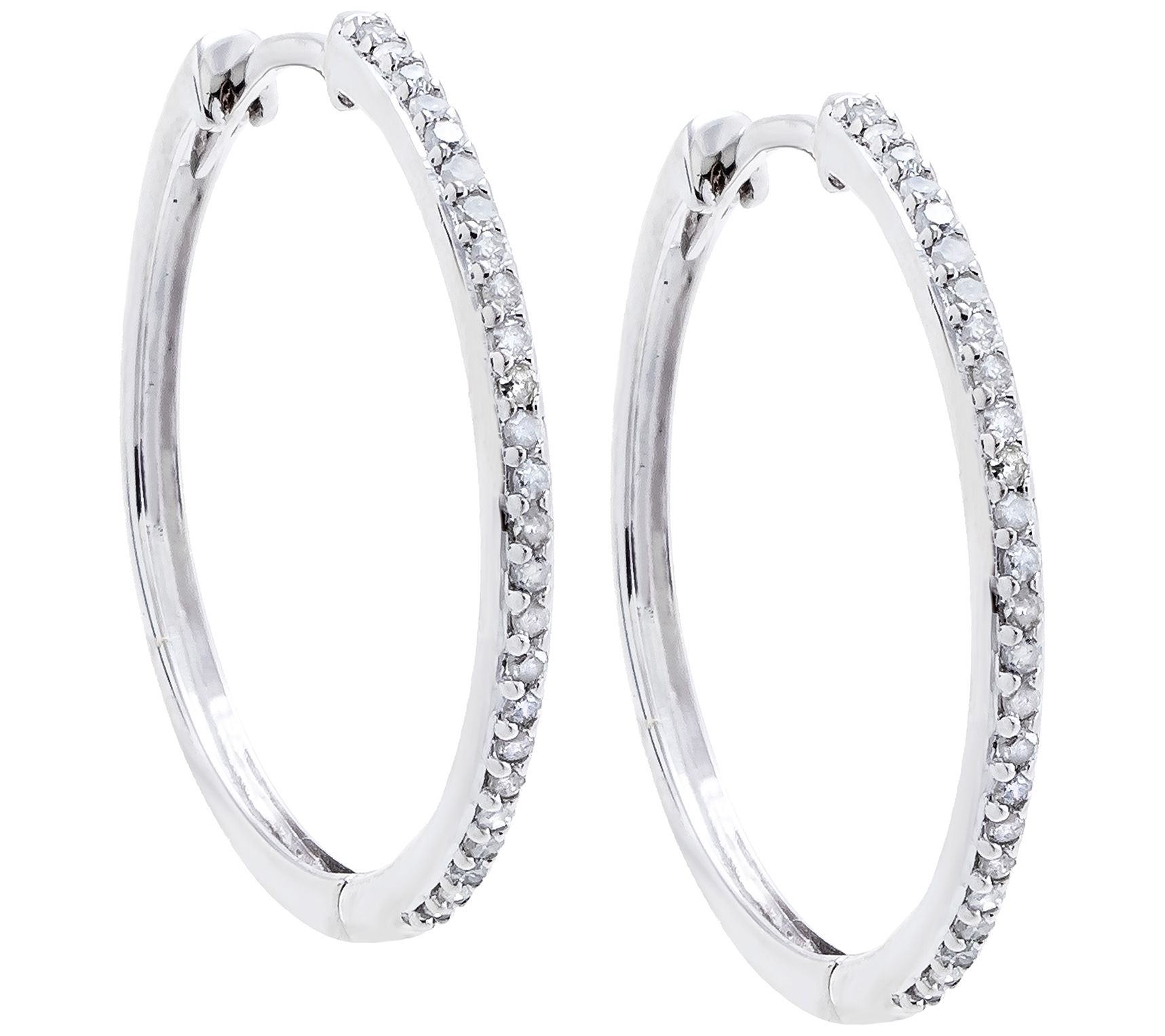  Affinity Diamonds 0.20 cttw Hoop Earrings, Sterling Silver