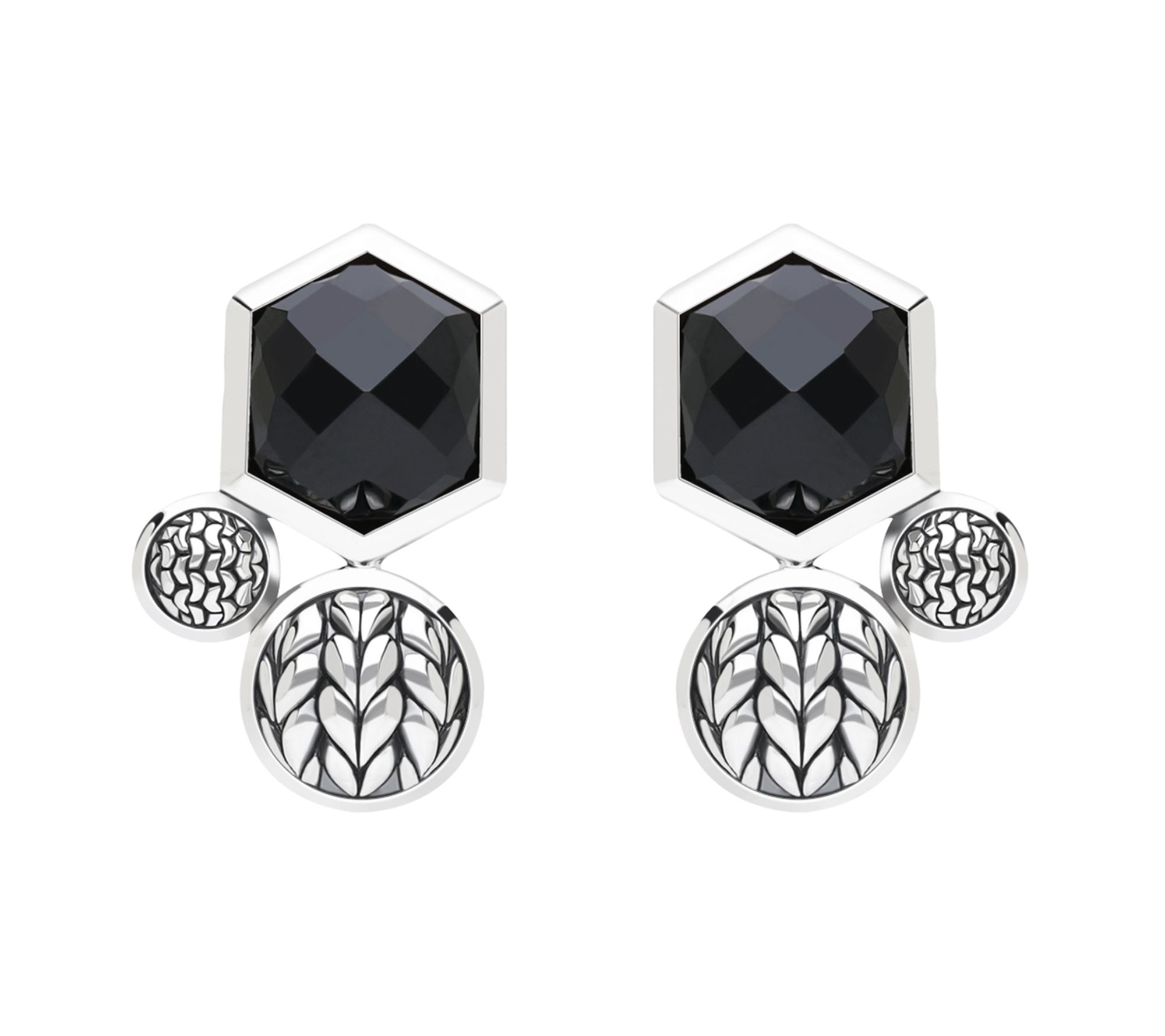 Tiffany Kay Studio Sterling Silver Onyx HexagonEarrings