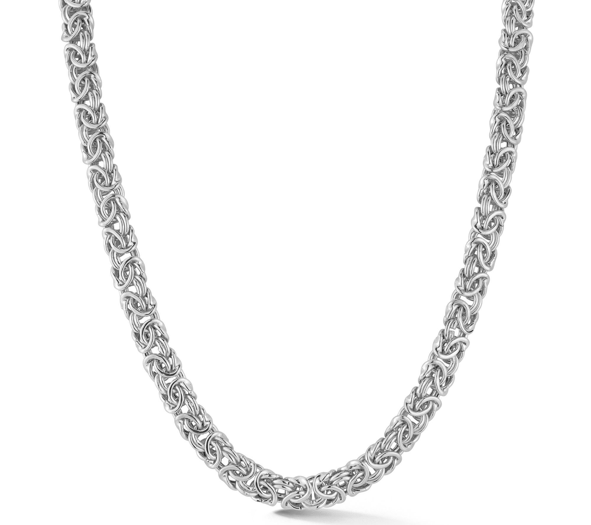 Italian Silver Byzantine Chain Necklace, Sterling