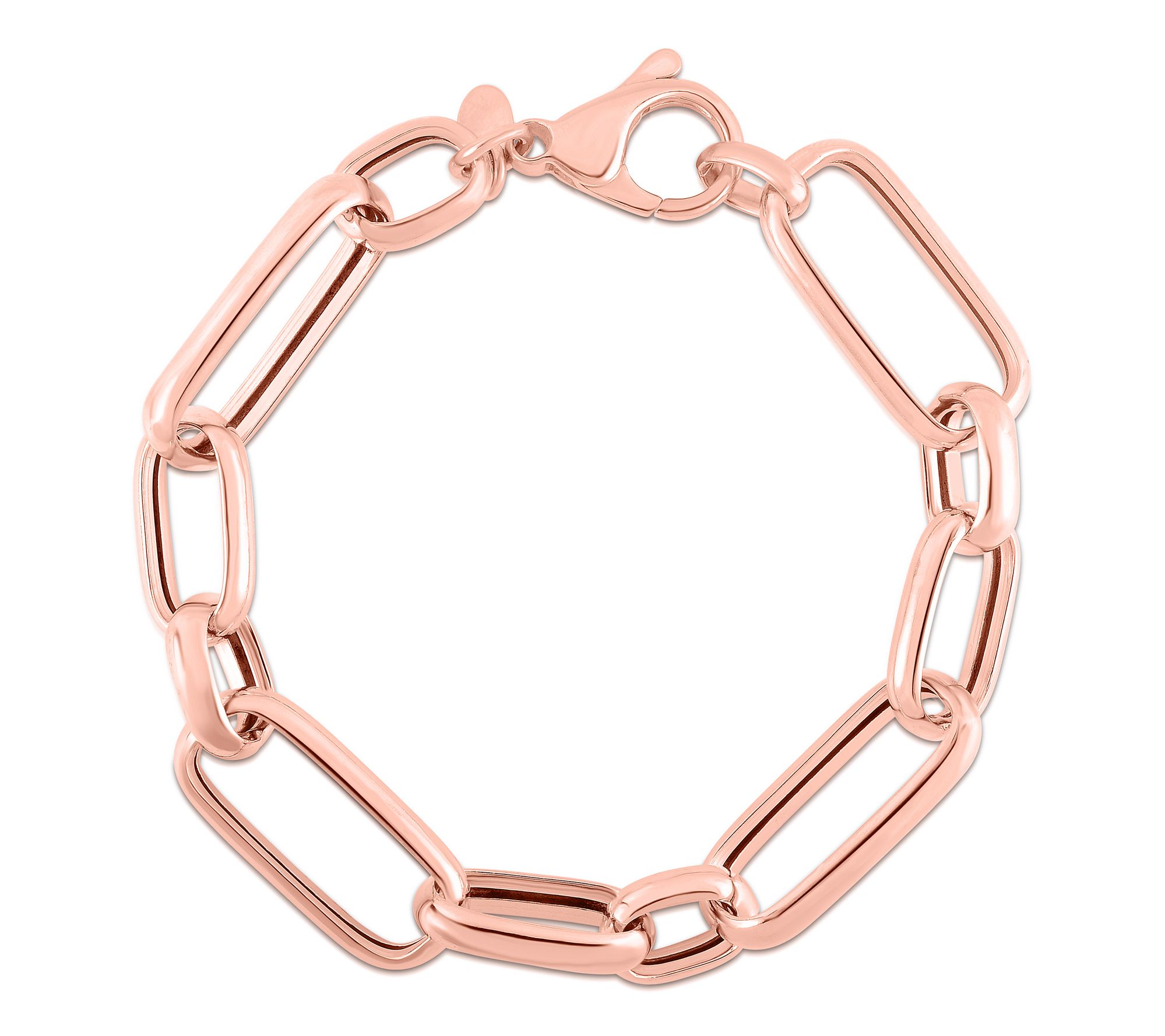 Italian Silver Bold Paperclip Link Bracelet, St erling