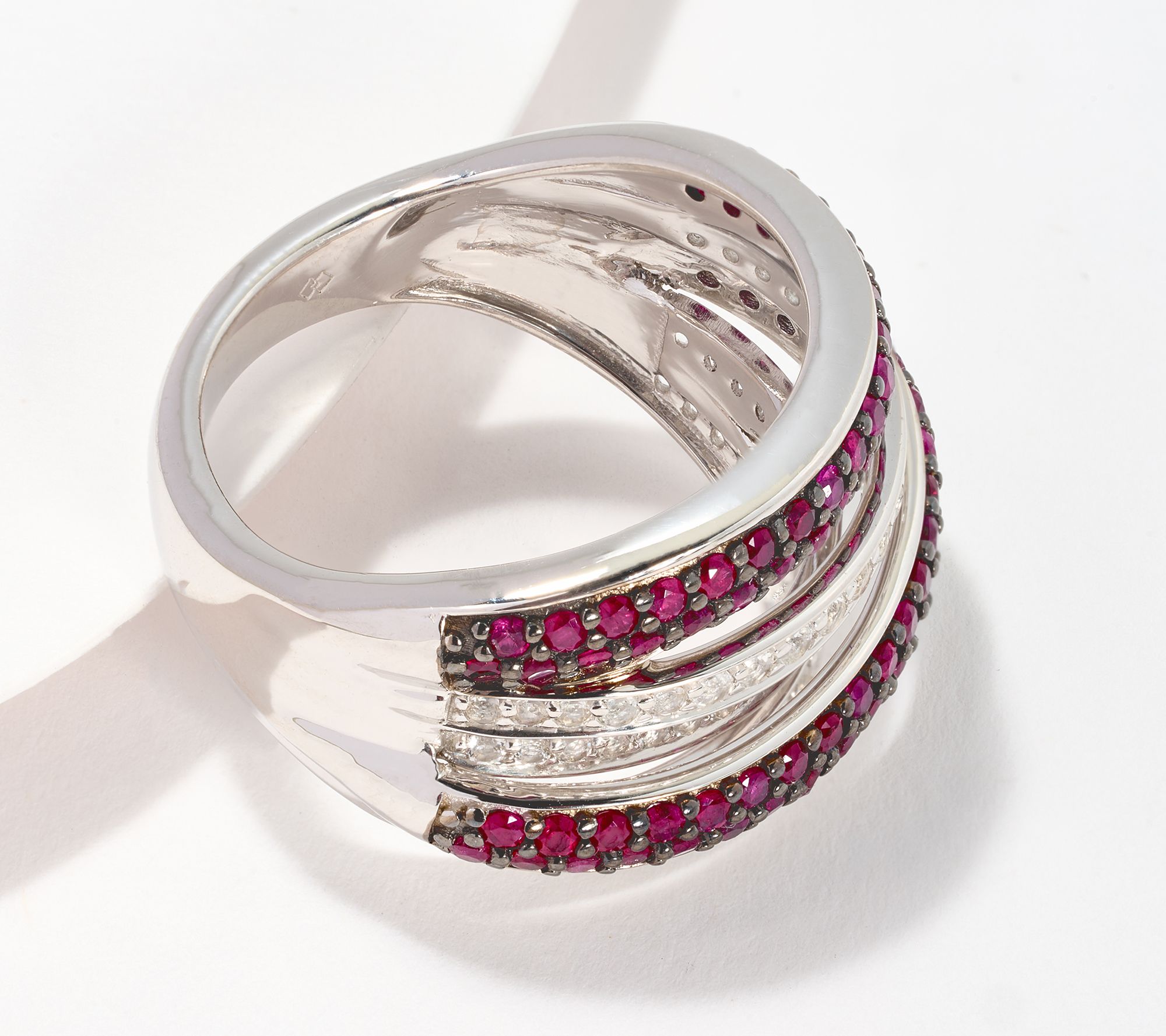 Affinity Gems Precious Gemstone and White Topaz Ring, Sterling - QVC.com