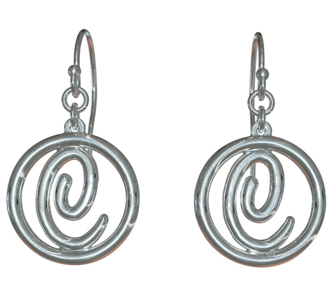 Sterling Silver Legacy Loop Initial Earrings