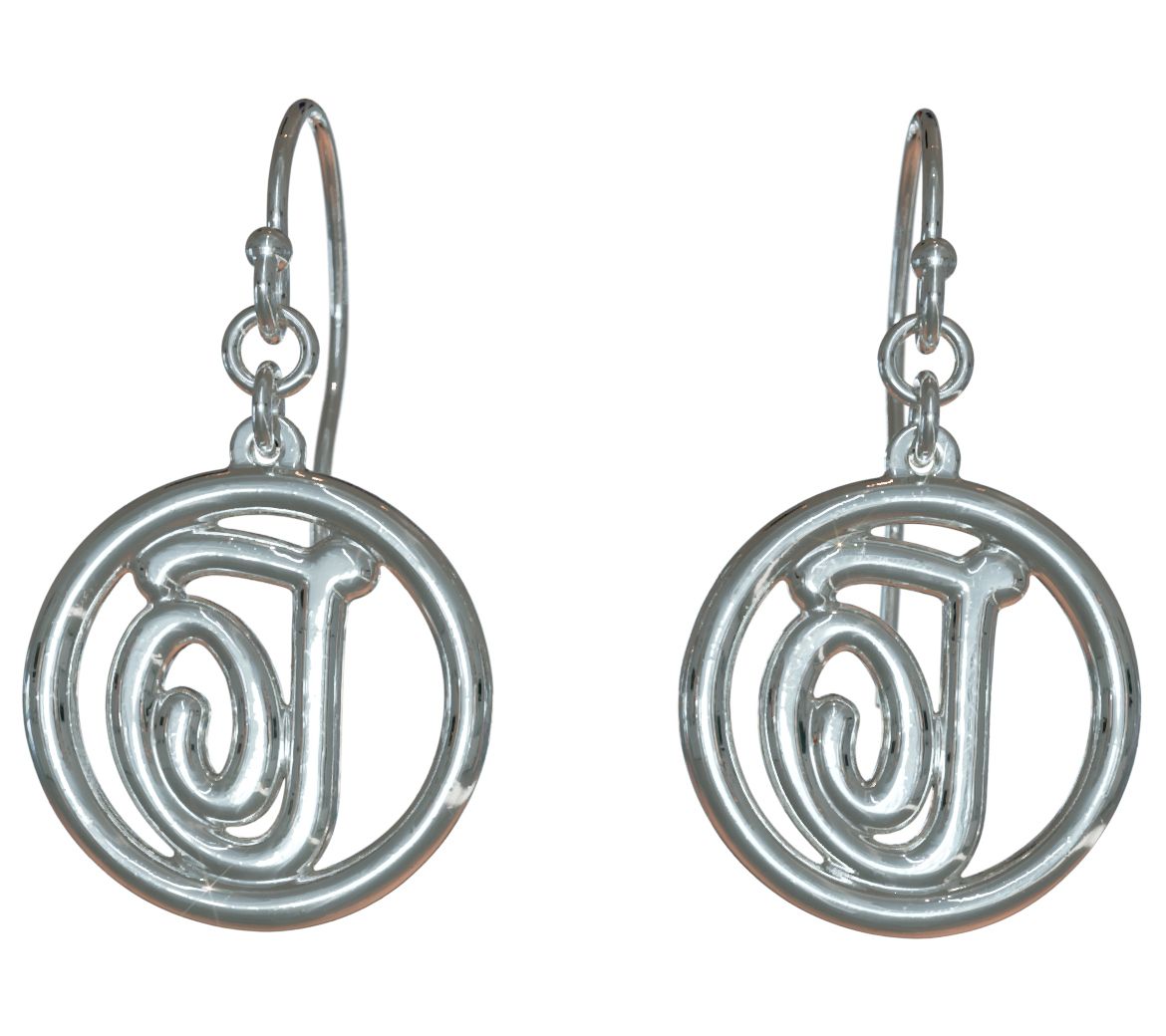 Sterling Silver Legacy Loop Initial Earrings