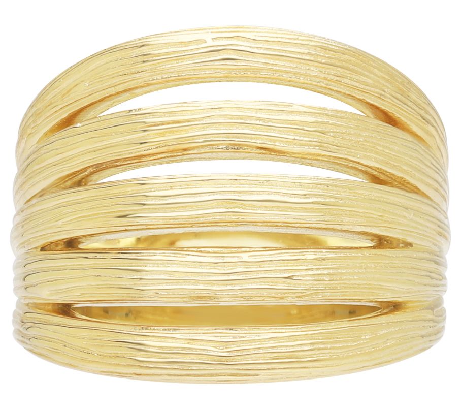 Ariva Silver 18K Clad Silk Open Band Ring