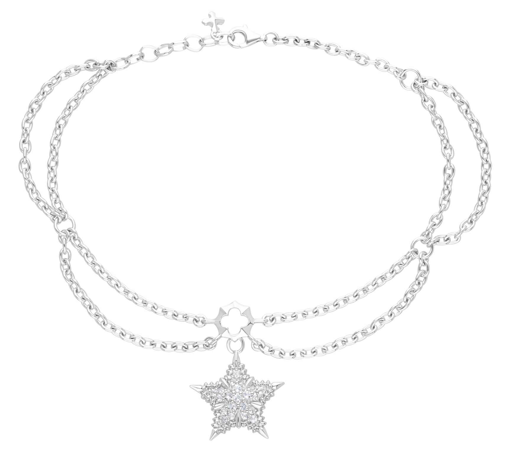 Margo Manhattan Sterling Silve r White Topaz A nkle Bracelet