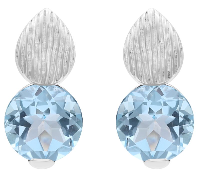 Ariva Sterling Silver Swiss Blue Topaz WindsorEarrings