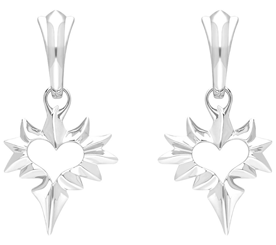 Margo Manhattan Sterling Silver Radical Heart Dangle Earrings