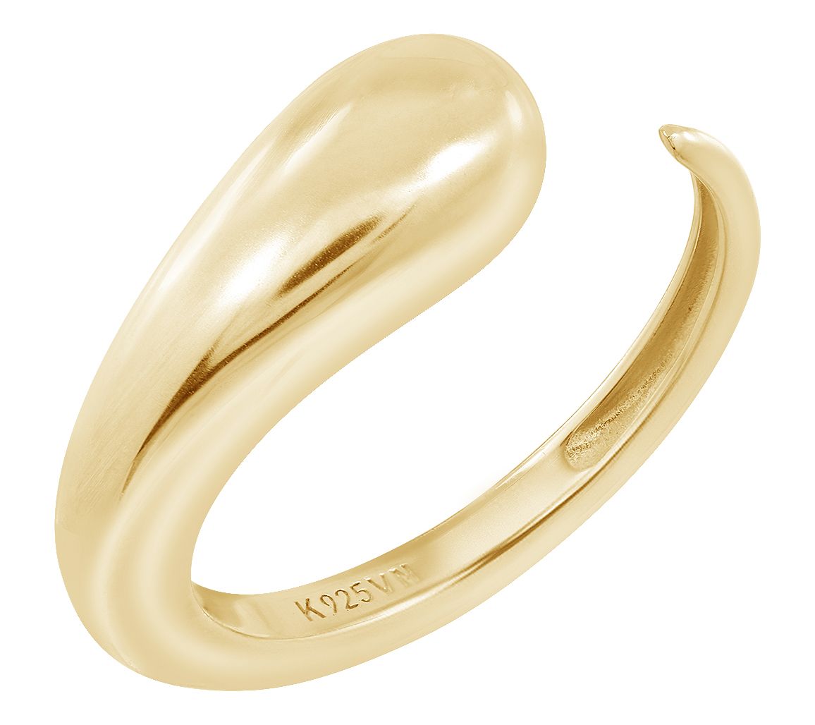 14K Gold Plated Sculptural Open Ring
