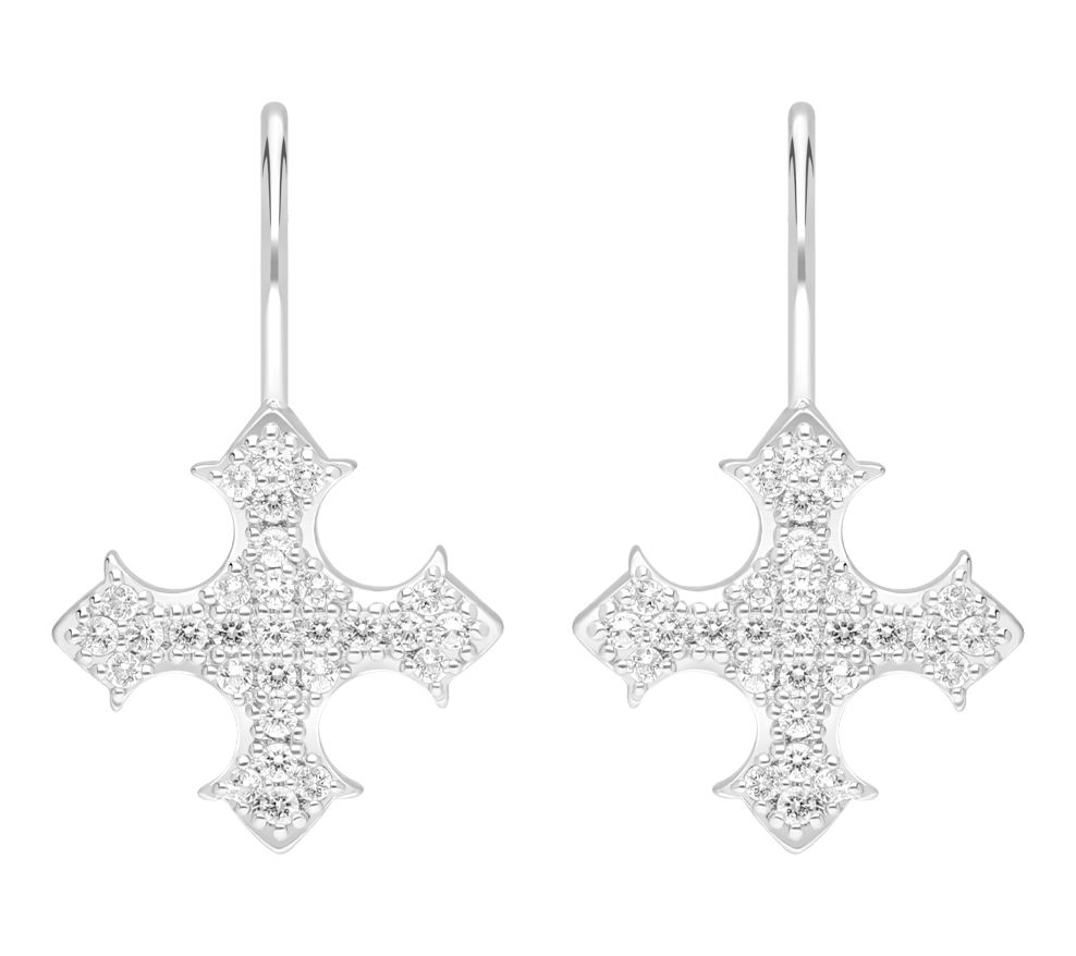 Margo Manhattan Sterling White Topaz Cris PaveCross Earrings