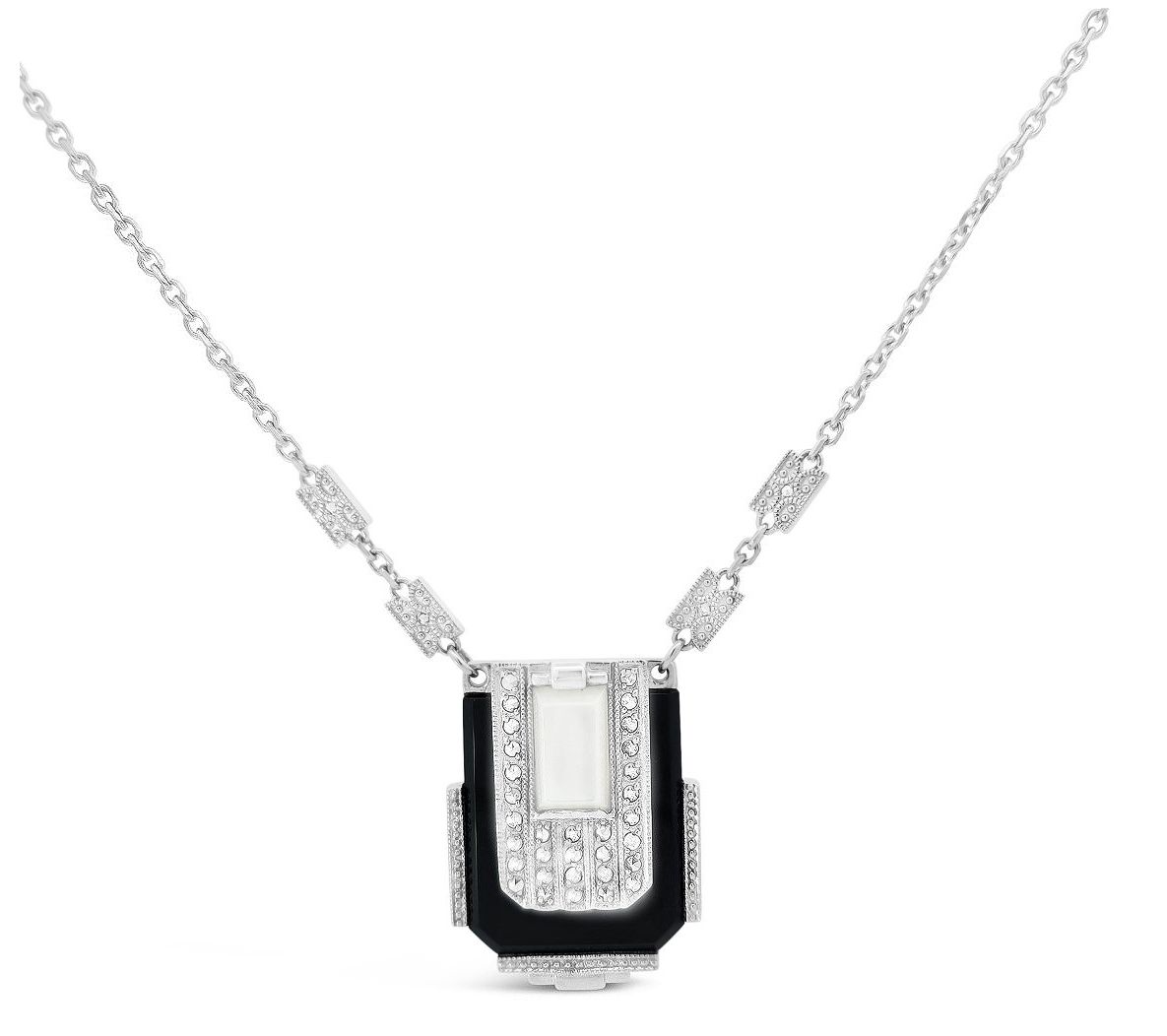 Dallas Prince Sterling Marcasite & Multi-Gemstone Necklace