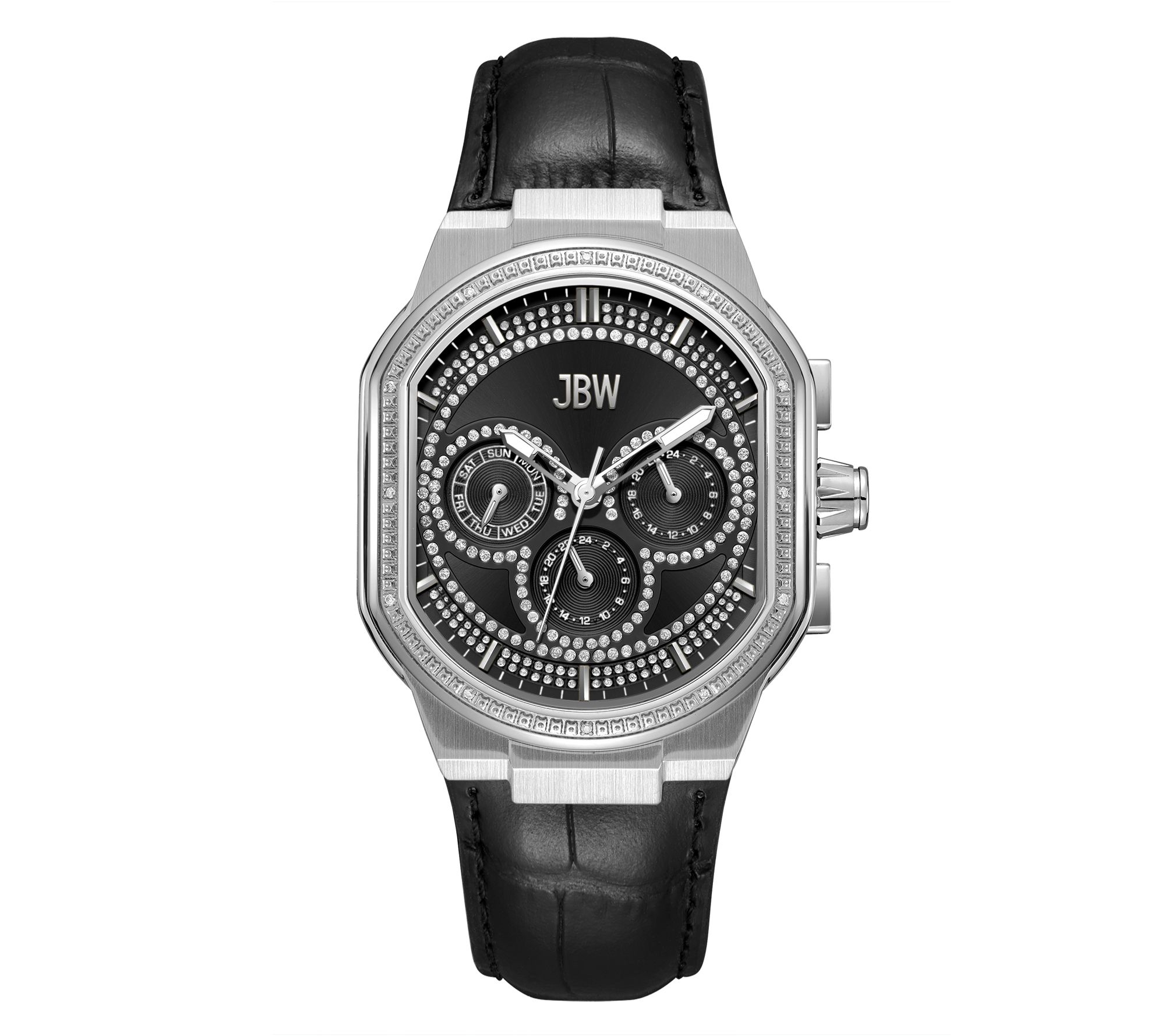  JBW Men's Orion Automatic Stainless Diamond Black Band Watch