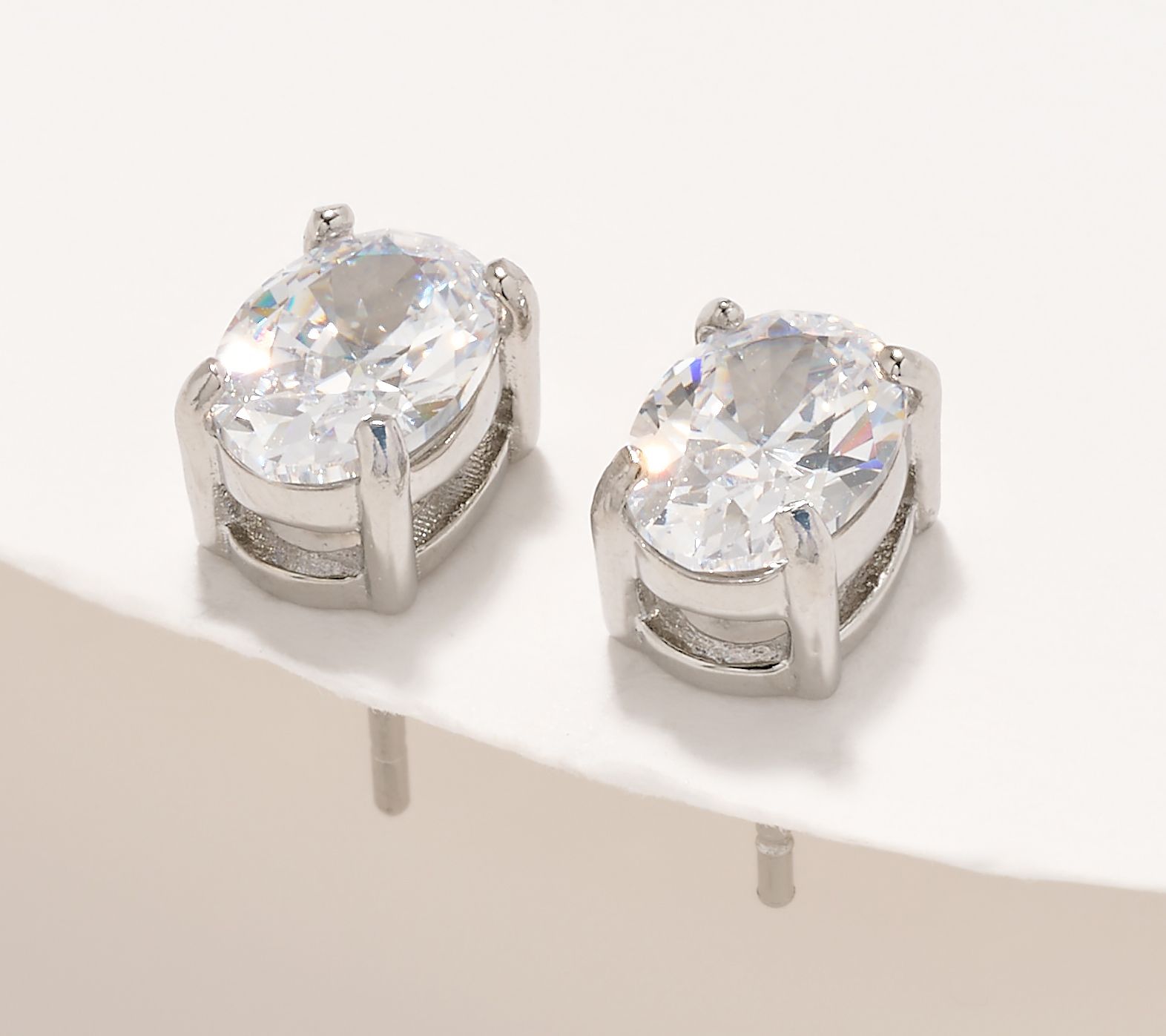 Steel by Diamonique 2ct Oval Stud Earrings