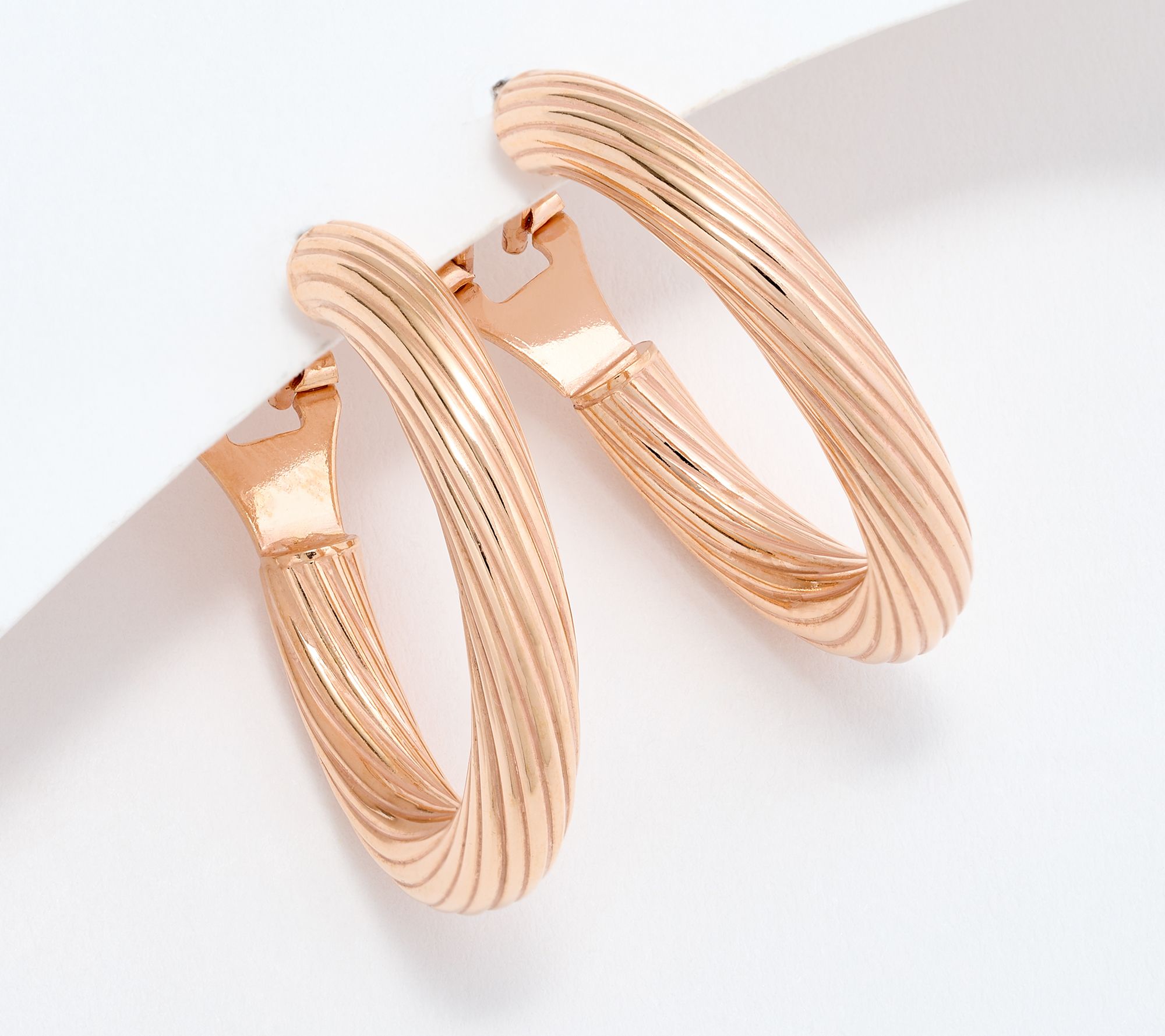 UltraFine 950 Silver Omega Back 1" Hoop Earrings