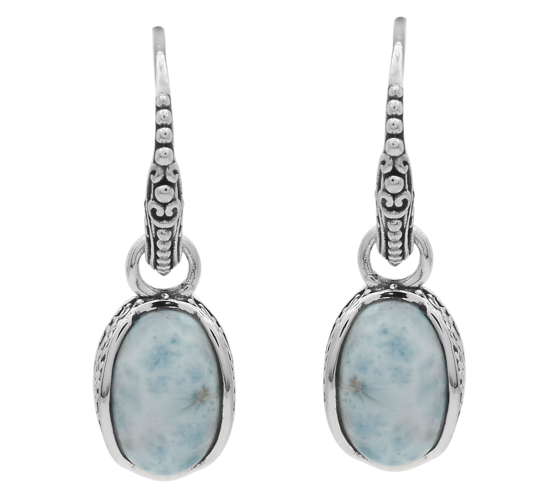 Affinity Gems Larimar Oxidized Earrings, Sterling