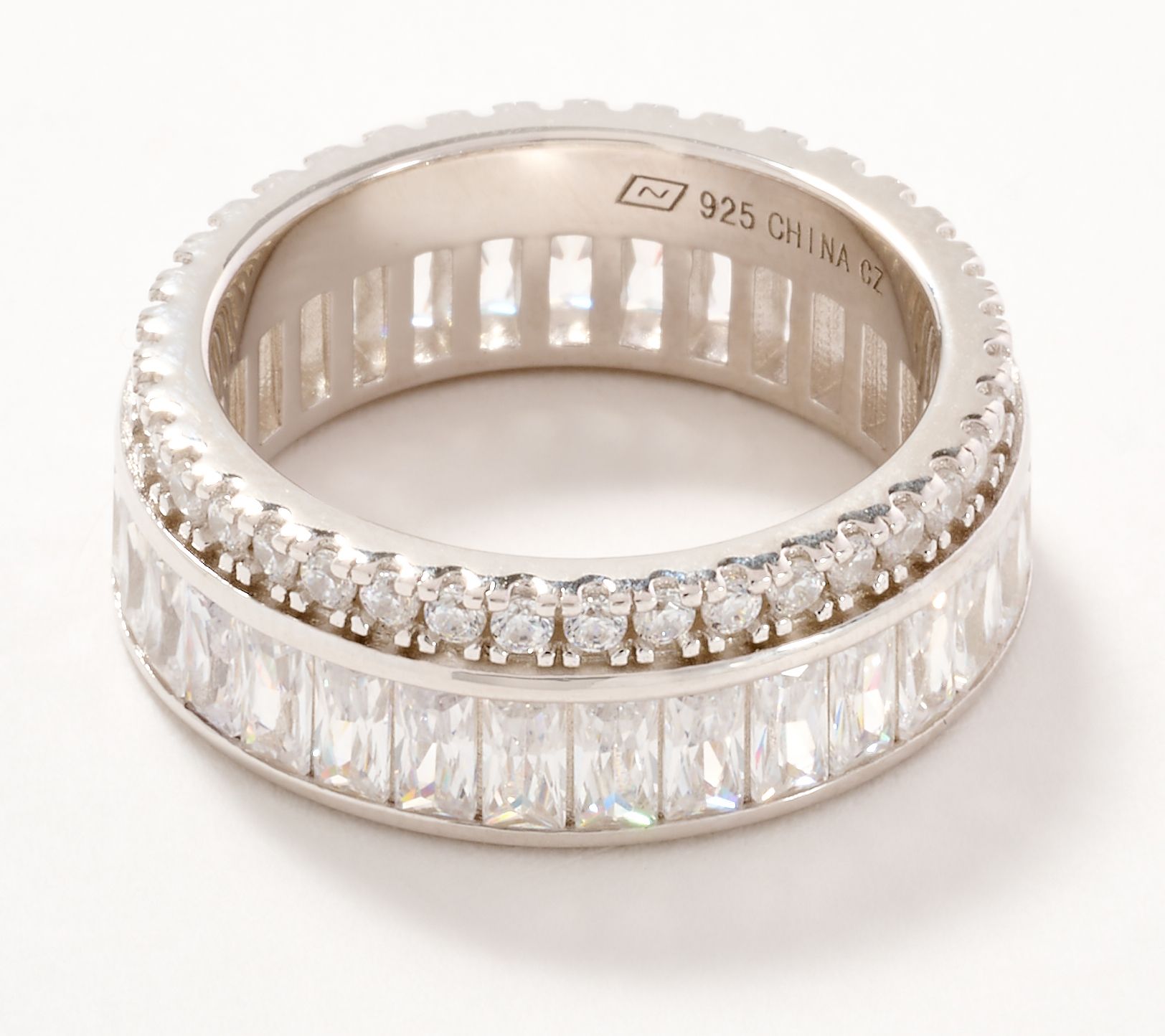 Diamonque Classics Baguette & Round Eternity Band Ring